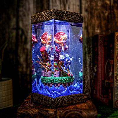 Team Heroes Sonic the Hedgehog Epoxy Resin Lamp, Night Light, Wireless Lights