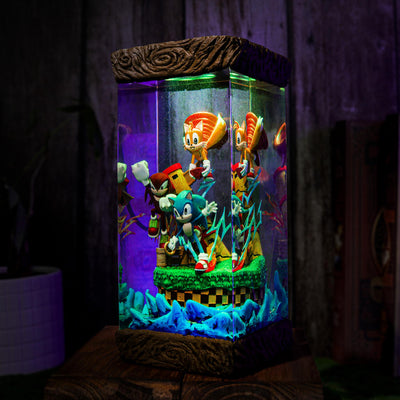 Team Heroes Sonic the Hedgehog Epoxy Resin Lamp, Night Light, Wireless Lights