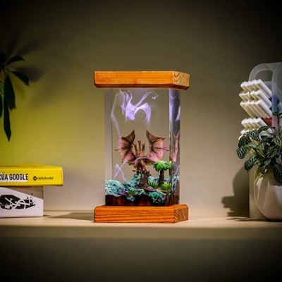 Three-Head Monster King Ghidorah Epoxy Resin Lamp, Night Light